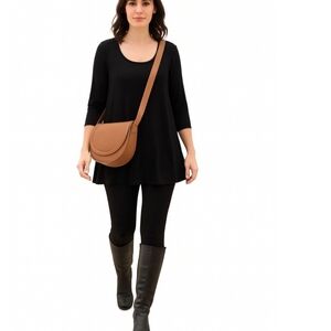 Project Social T Urban Outfitters Black Floaty Oversized Top 3/4 sleeve, S